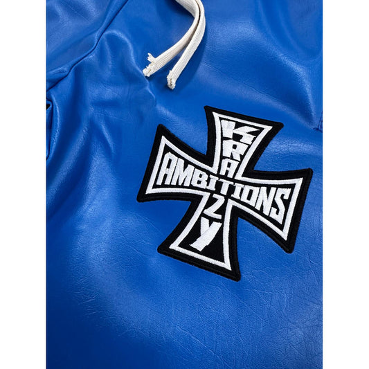 Krazy Ambitions | Leather Jorts - Blue