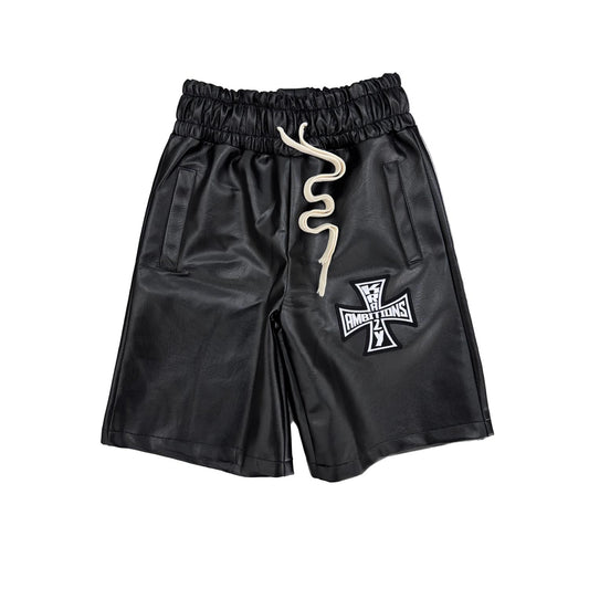 Krazy Ambitions | Black Leather Jorts