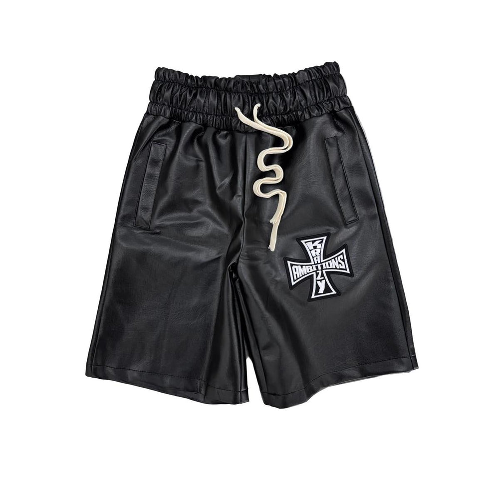 Krazy Ambitions | Black Leather Jorts