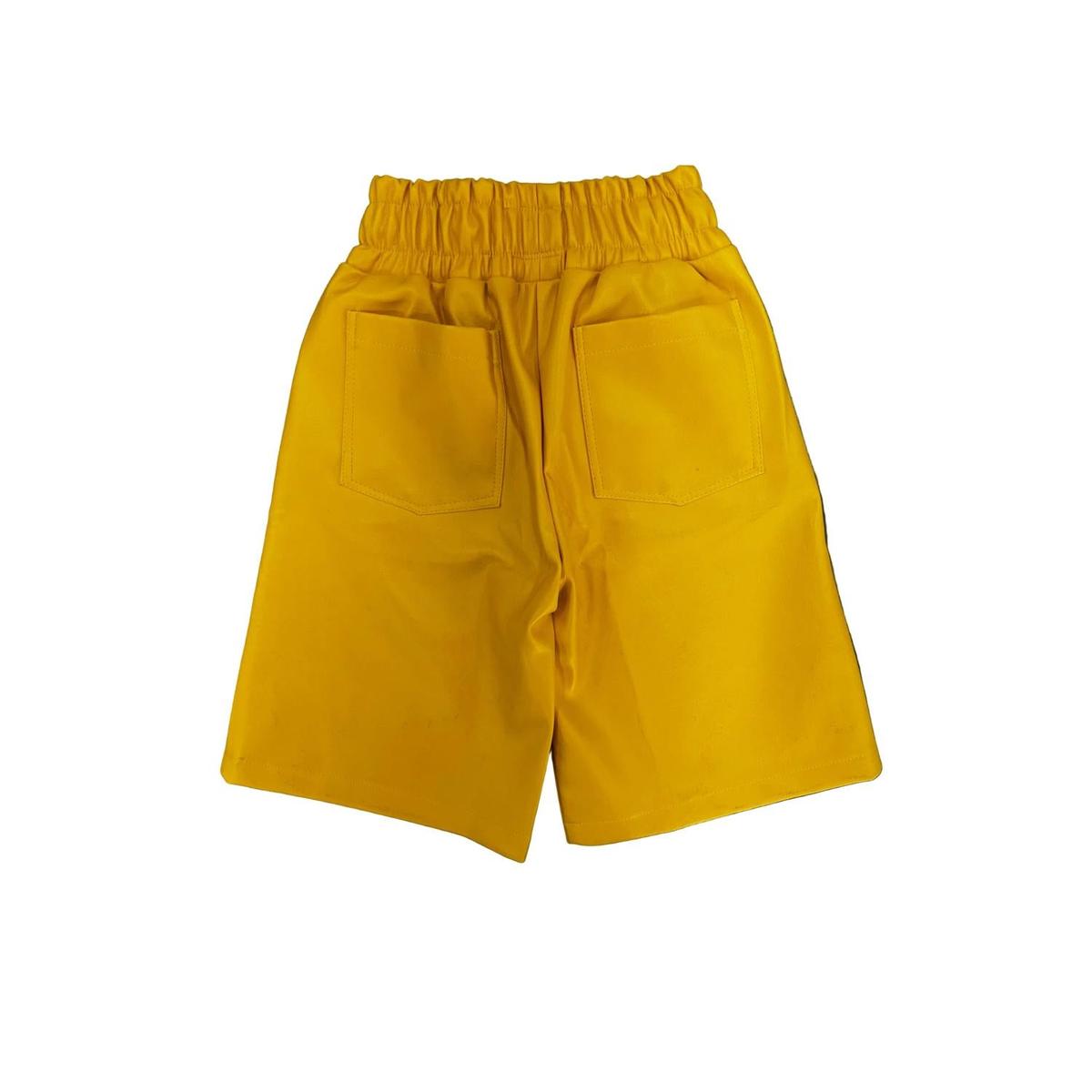 Krazy Ambitions | Leather Jorts - Yellow