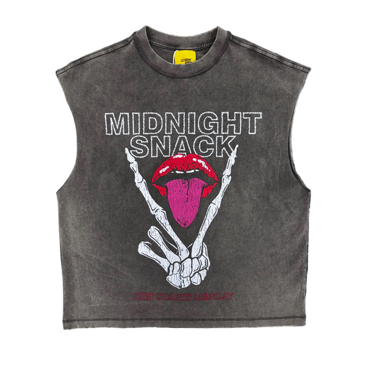 Diet Starts Monday | Midnight Snack Cut Off Tee - Vintage Black