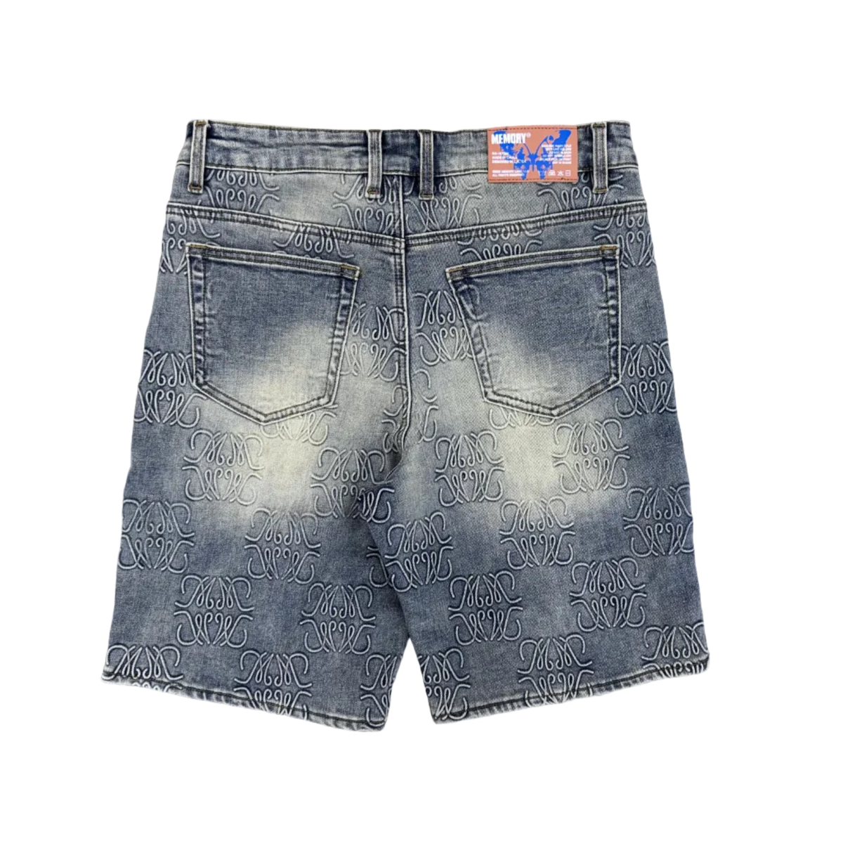 Memory Lane | Monogram Denim Jorts - Blue Rinse