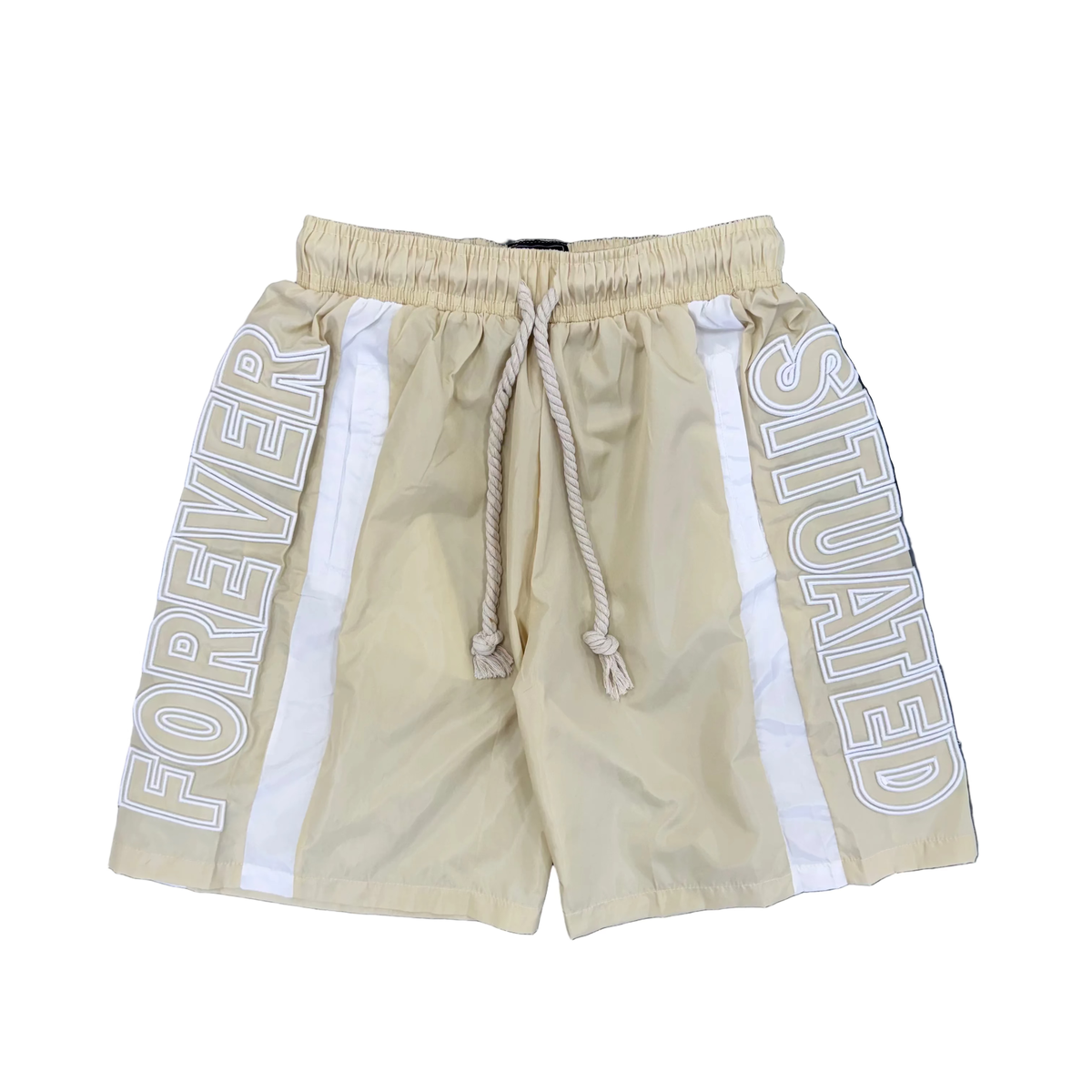 Forever Situated | Track Set Shorts & Top - Cream