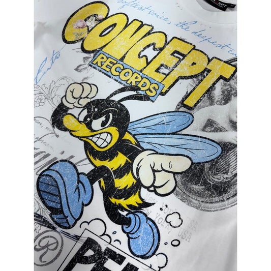 Concept | "Records" Tee- Wht/Ylw