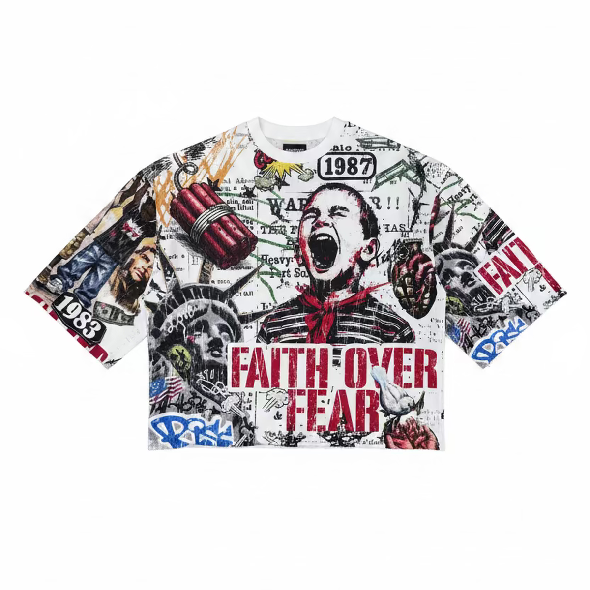Concept LA | Over Fear Cropped Tee - White