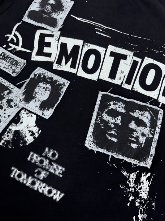 Mixed Emotion | Newspaper Sleeveless Tee - Black
