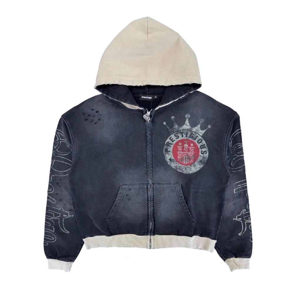 Prestige Collection | Crown Hoodie - Black Wash