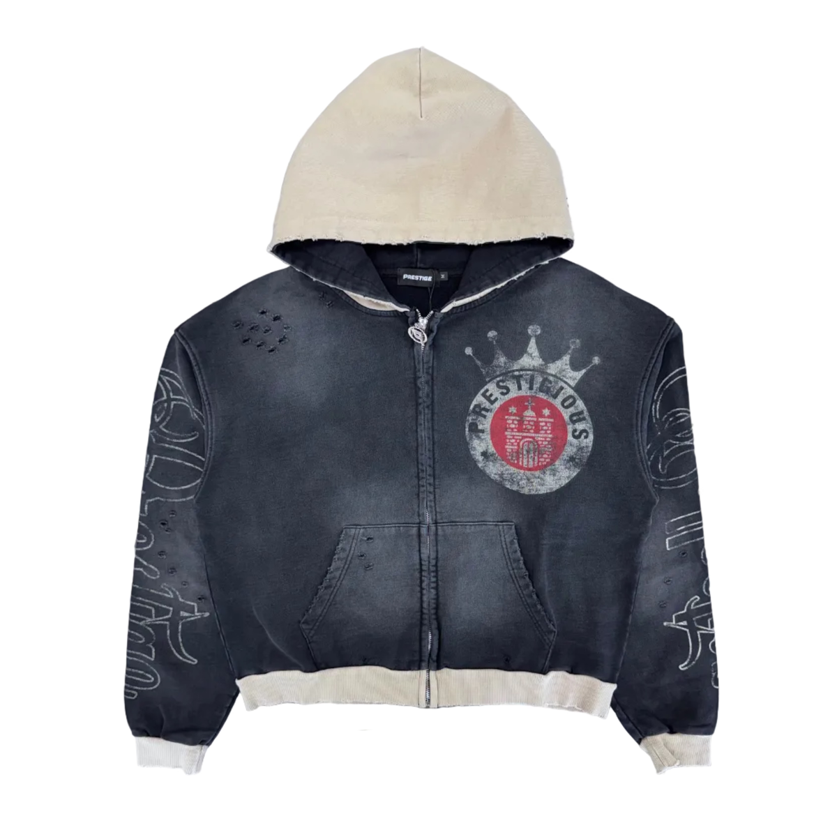 Prestige Collection | Crown Hoodie - Black Wash