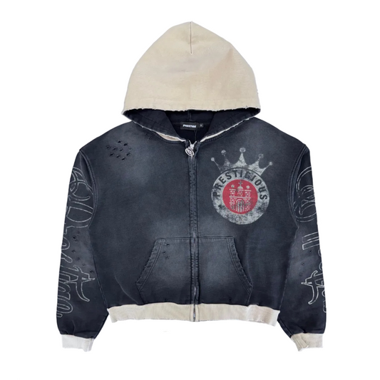 Prestige Collection | Crown Hoodie - Black Wash