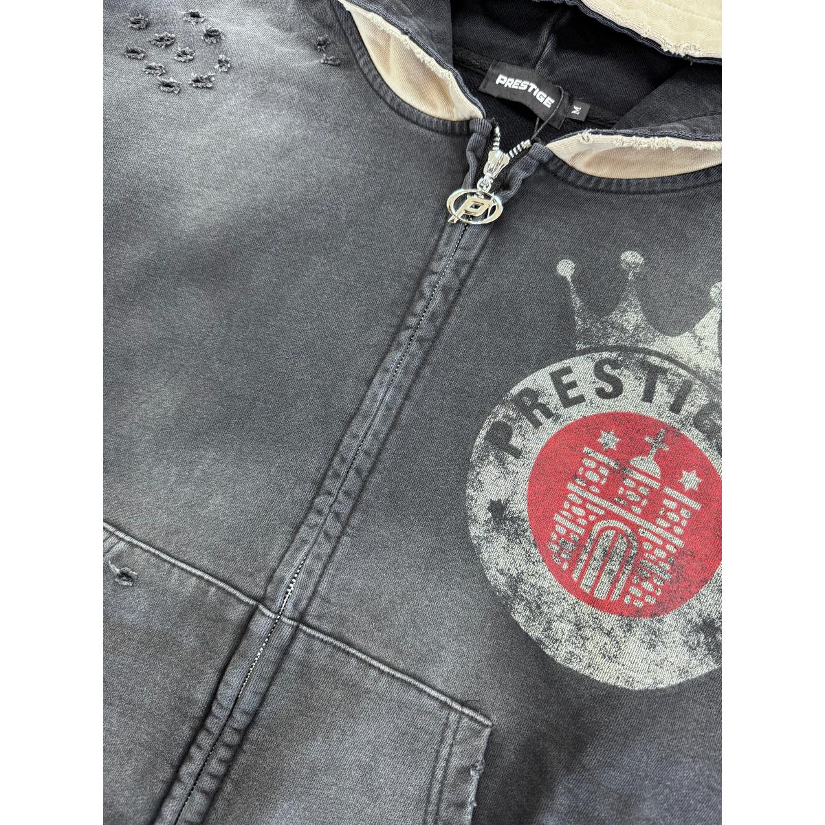 Prestige Collection | Crown Hoodie - Black Wash