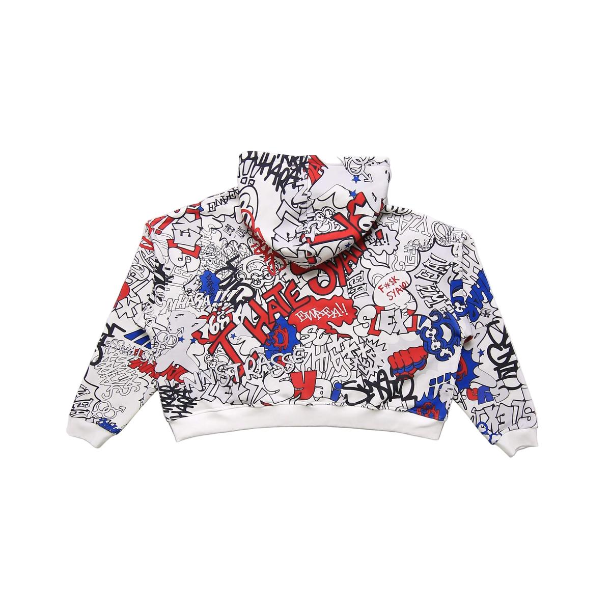 Syair Saihara | Graffiti Zip Up Hoodie - Multi