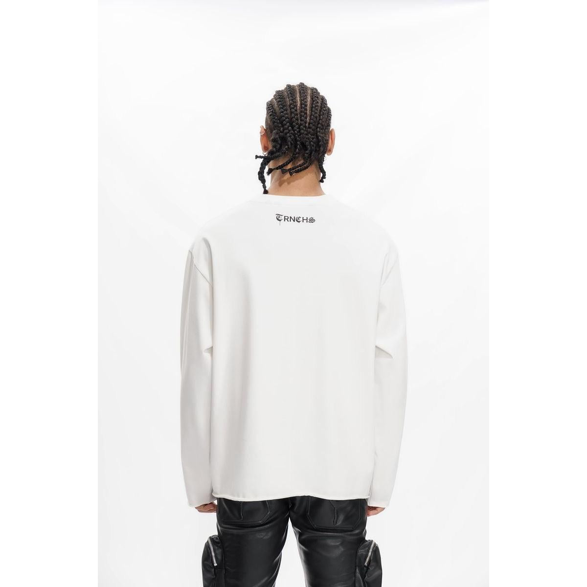 Trnchs | Burning Heart Long Sleeve Tee - White