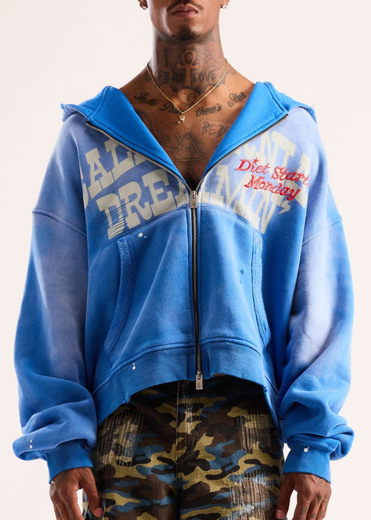 Diet Starts Monday | California Dreamin Full Zip Hoodie - Blue
