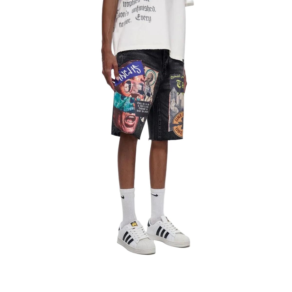 Trnchs | Collage Denim Jorts - Black Wash