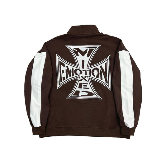 Mixed Emotion | Quarter Zip Up Sweater - Brown
