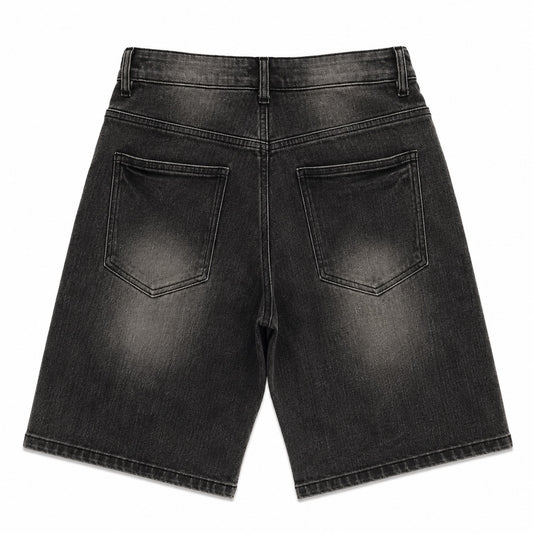 Reveer | Checkered Denim Jorts - Black