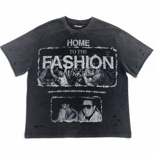 The Syndicate | Junkies Tee - Black Wash