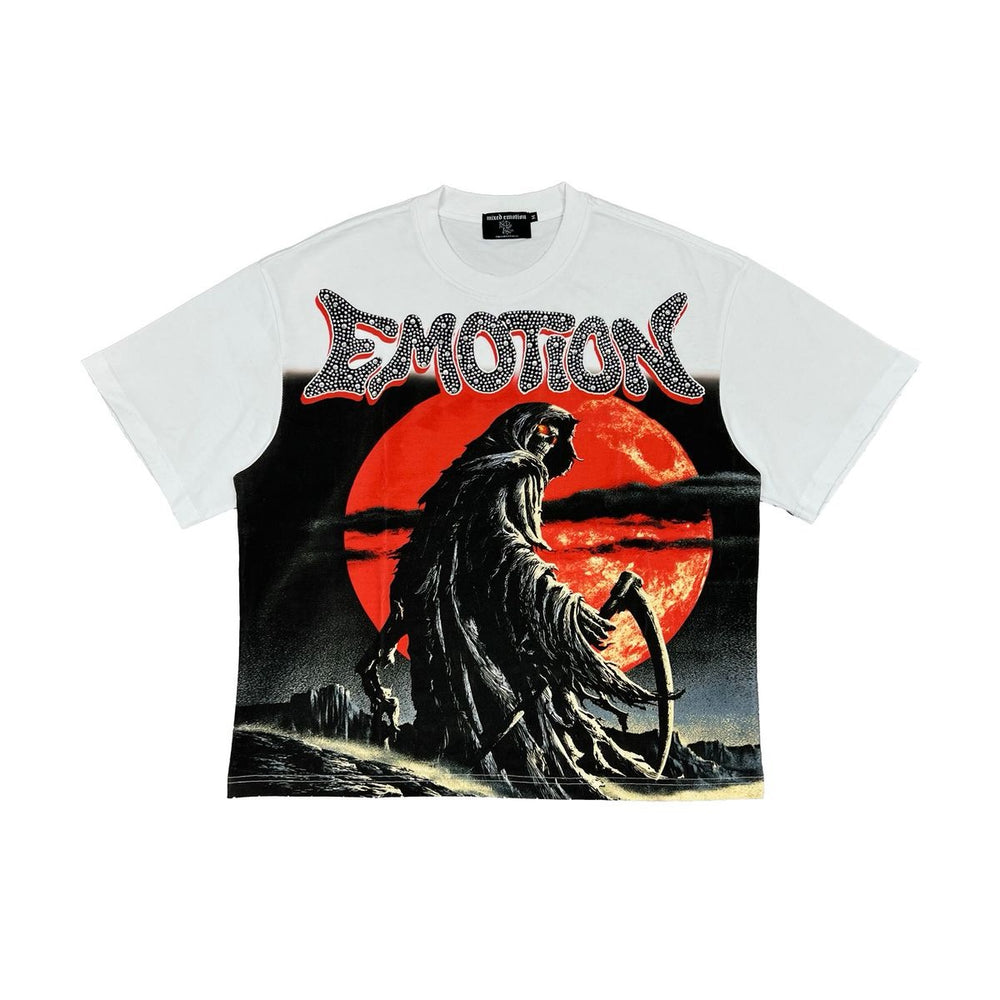 Mixed Emotion | Reaper Rhinestone Tee - White