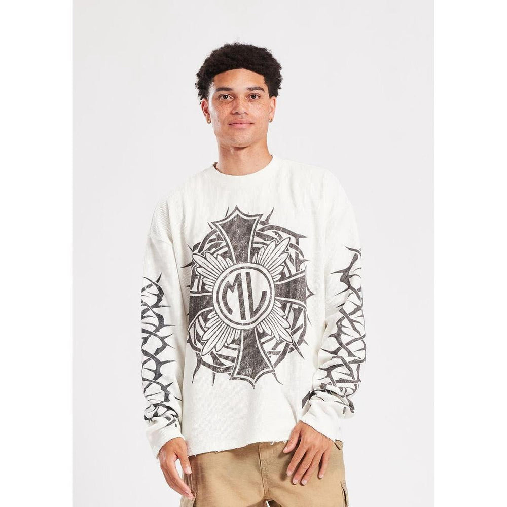 Memory Lane | Bomberhorn Long Sleeve Tee - Vintage White