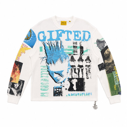 GFTD LA | Riots In America Thermal Long Sleeve Tee - White