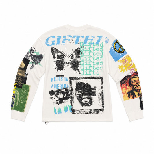GFTD LA | Riots In America Thermal Long Sleeve Tee - White