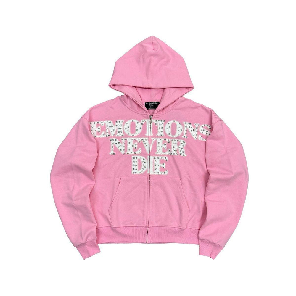 Mixed Emotions | End Rhinestone Hoodie - Pink