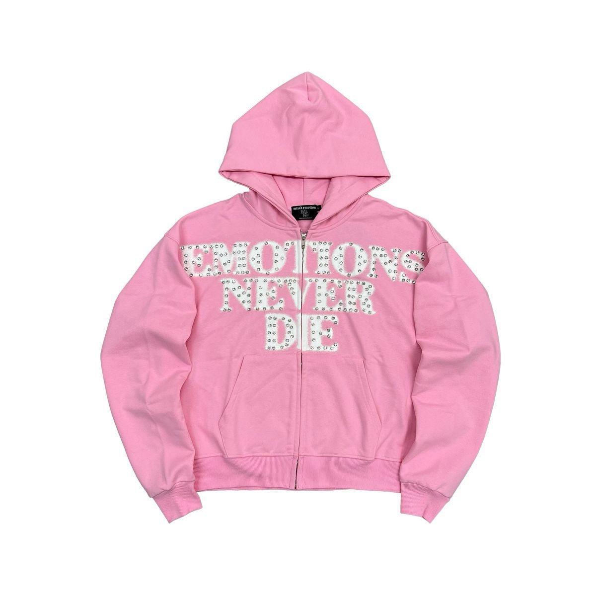 Mixed Emotions | End Rhinestone Hoodie - Pink