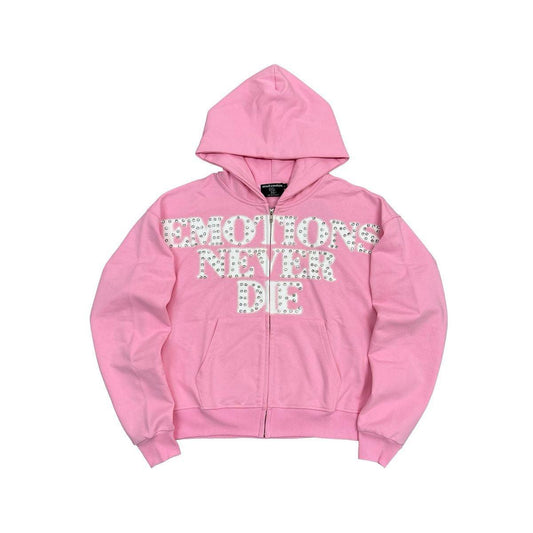 Mixed Emotions | End Rhinestone Hoodie - Pink