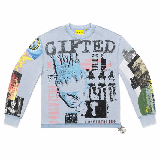 GFTD LA | Riots In America Thermal Long Sleeve Tee - Blue