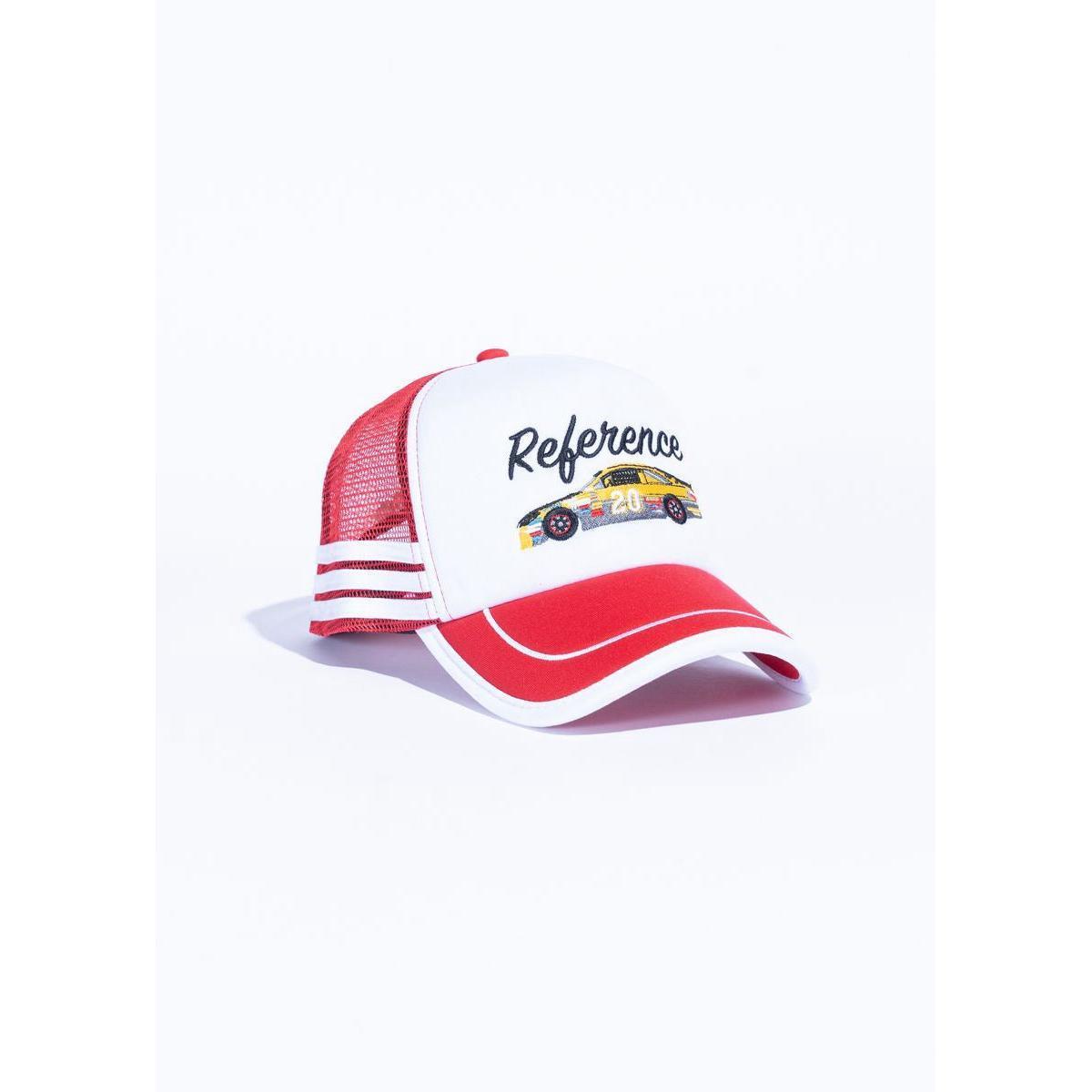 Reference | Pitstop Trucker Hat - White/Red