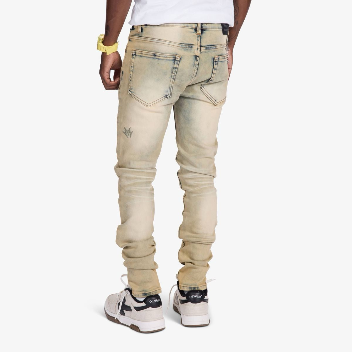 Melee | Musashi Embossed Skinny Jeans - Dark Wheat