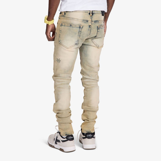 Melee | Musashi Embossed Skinny Jeans - Dark Wheat