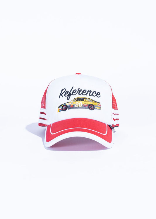 Reference | Pitstop Trucker Hat - White/Red