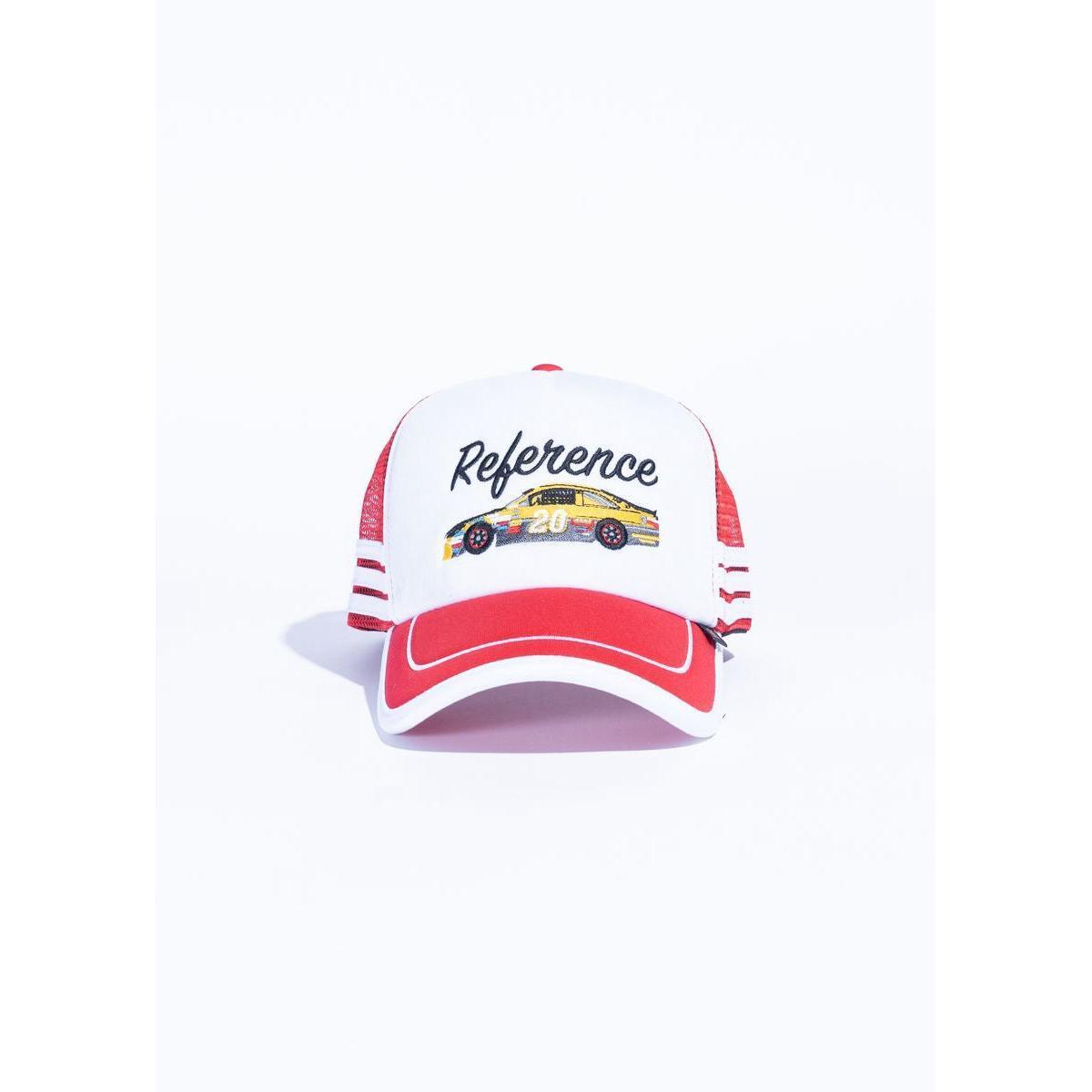Reference | Pitstop Trucker Hat - White/Red