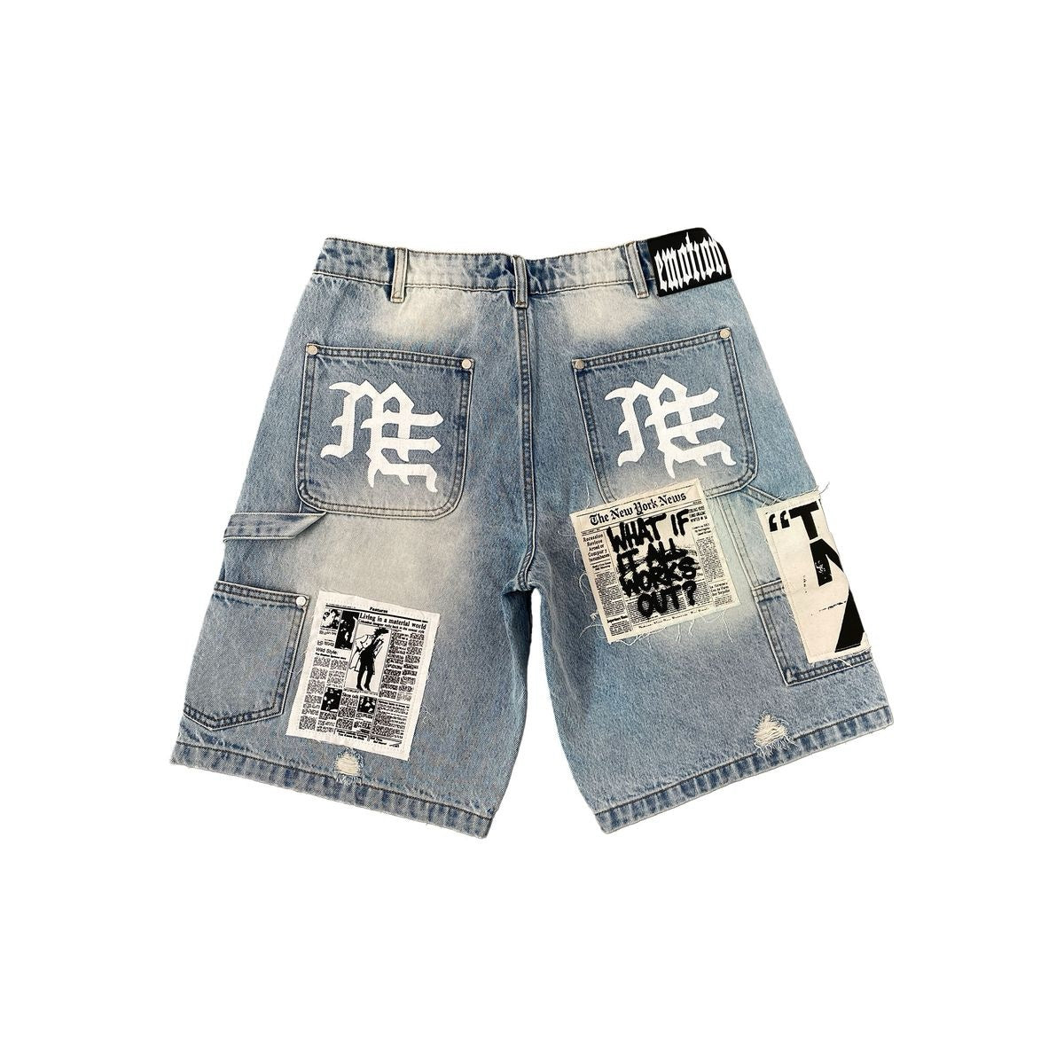 Mixed Emotion | AI Denim Shorts - Blue