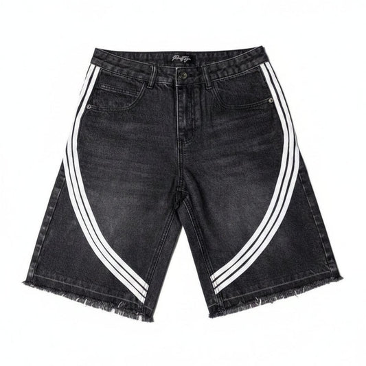 Prestige Collection | Striped Jorts - Black