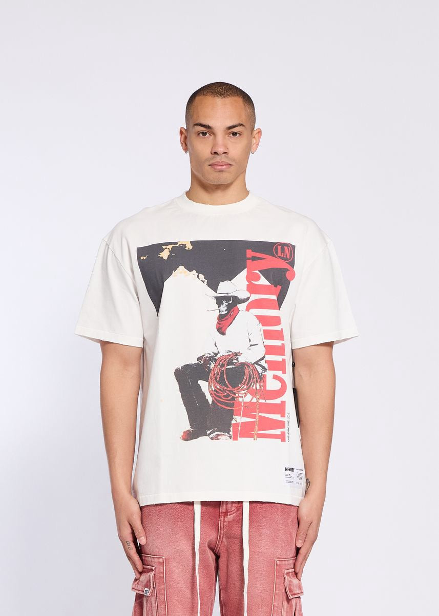 Memory Lane | Smoking Cowboy Tee - White