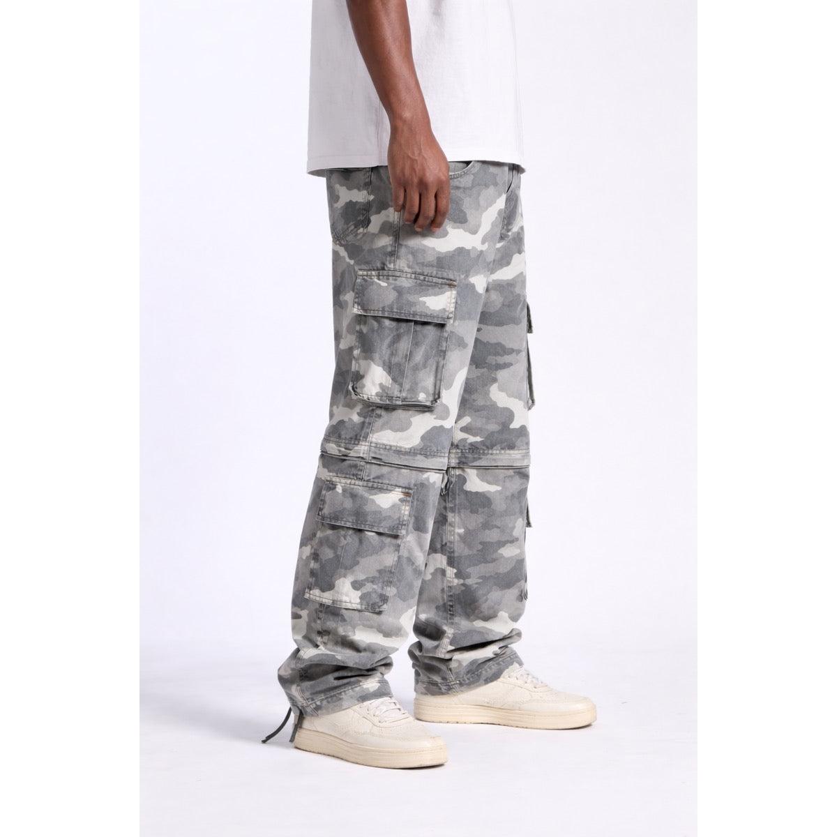 Embellish | Baggy Cargo Pants - Grey Camo