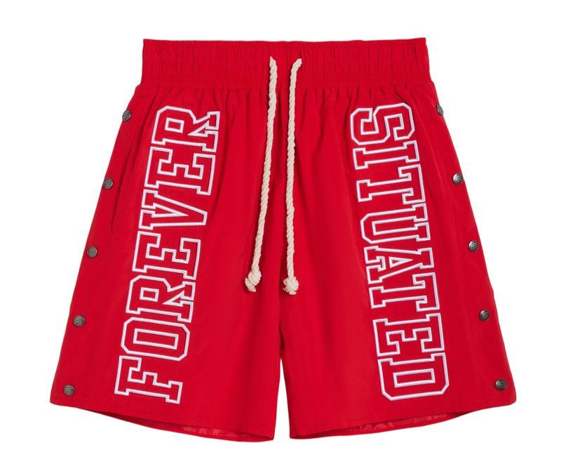 Forever Situated | Nylon Shorts - Red
