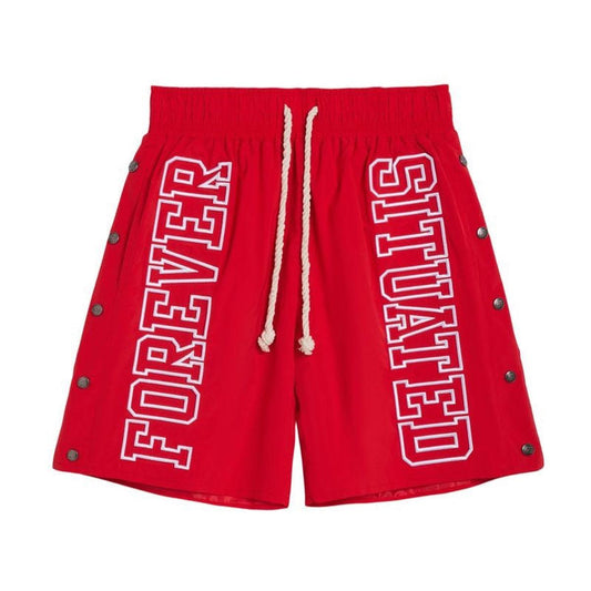 Forever Situated | Nylon Shorts - Red