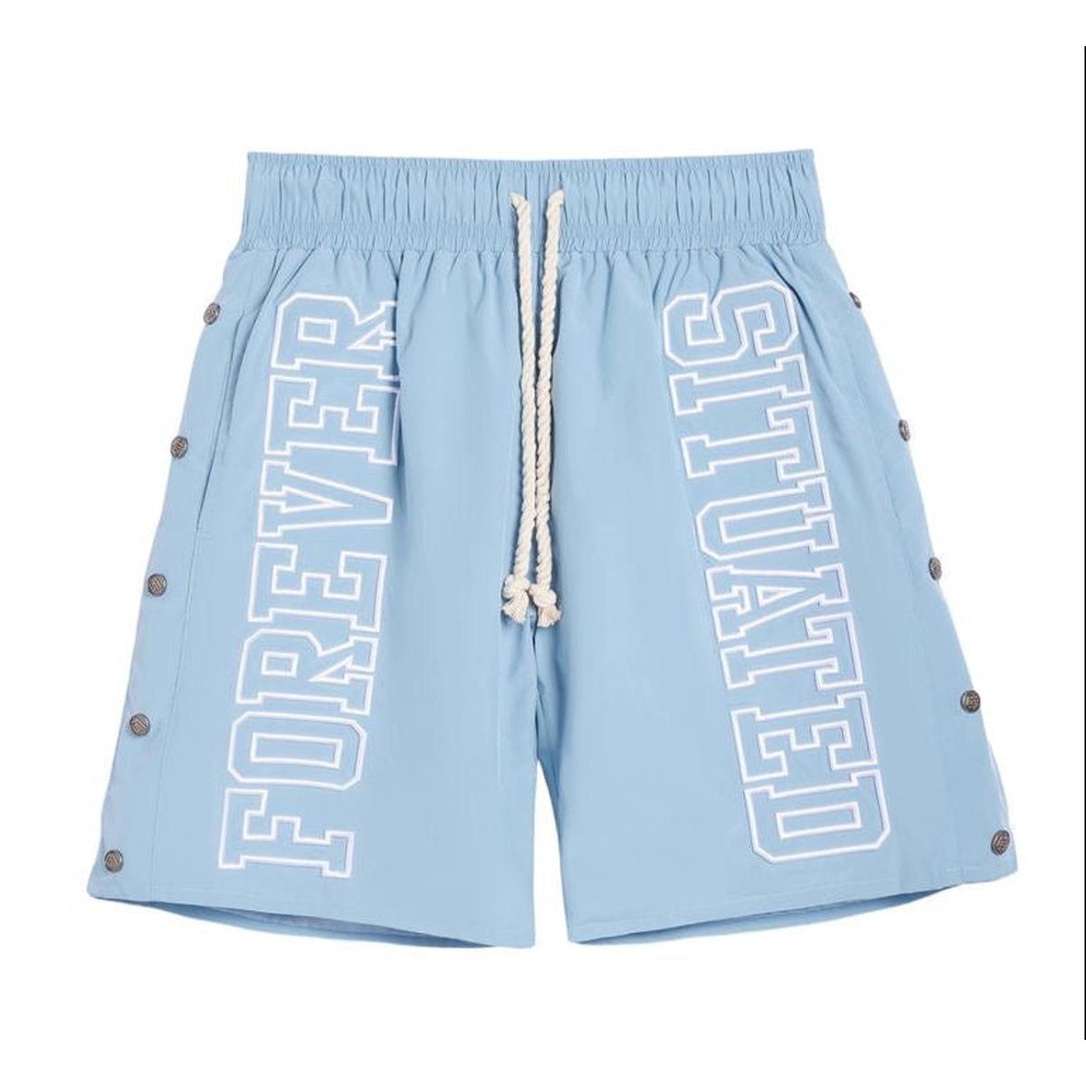Forever Situated | Nylon Shorts - Baby Blue