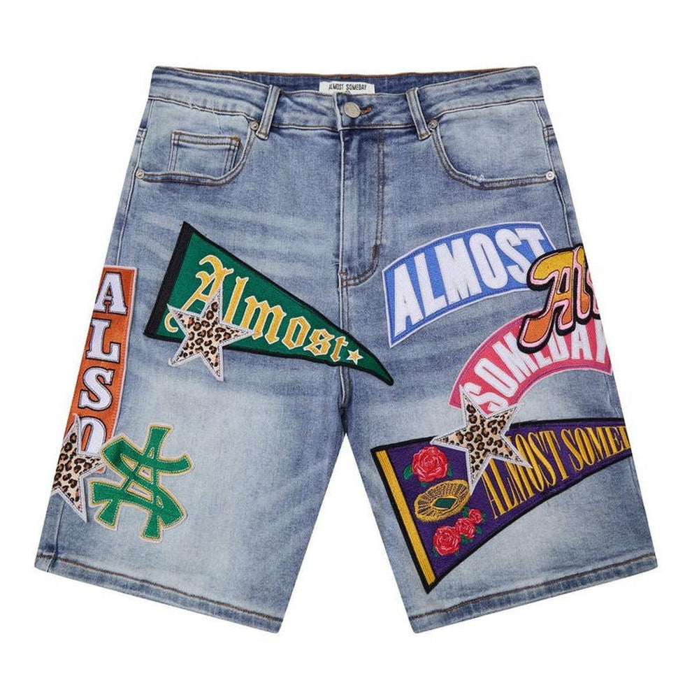 Almost Someday | Pennant Denim Jorts - Blue