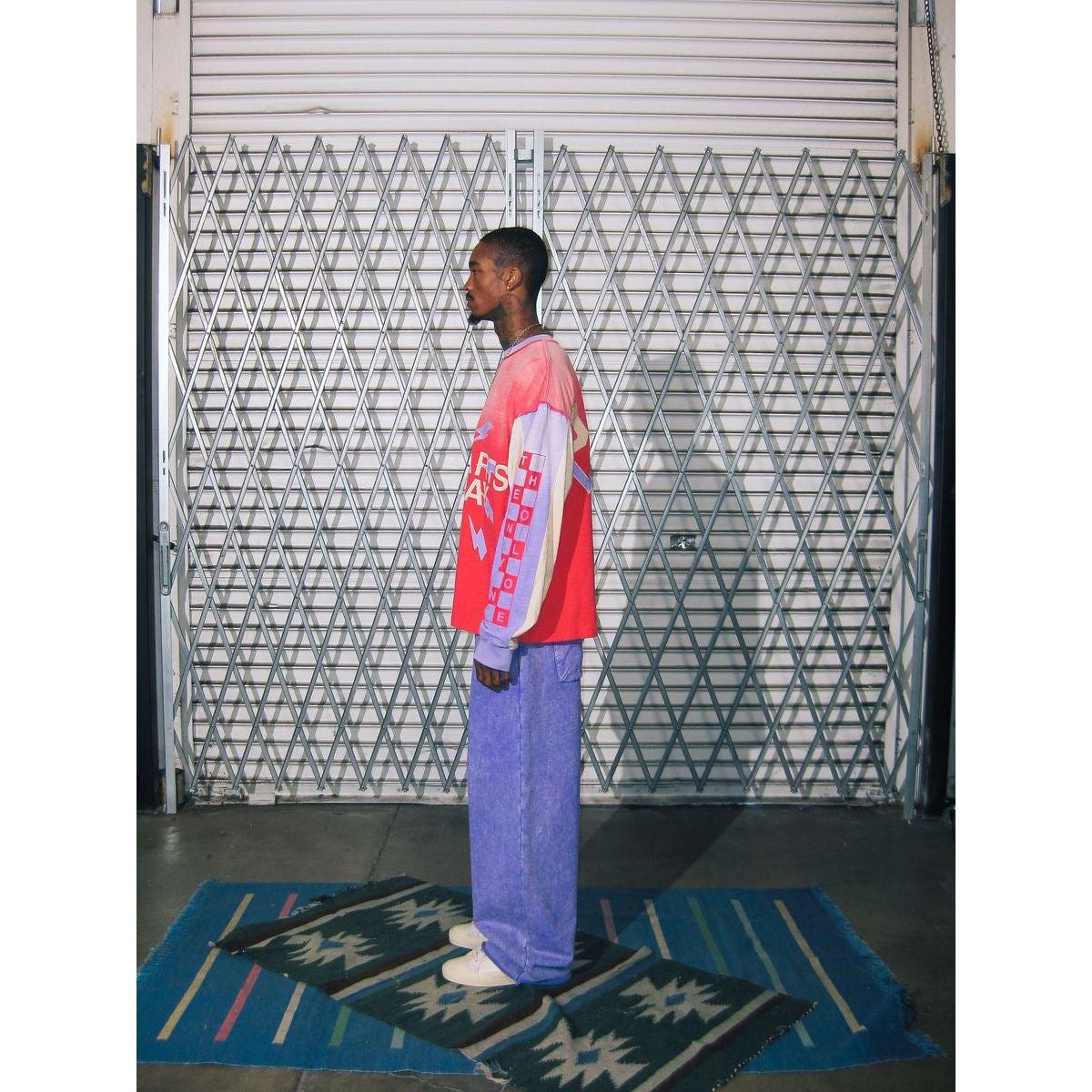 Diet Starts Monday | Bolt Panel Long Sleeve-Red/Purple