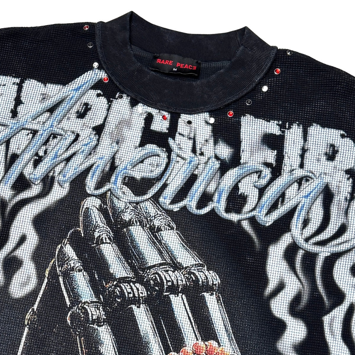 Rare Peace | Prayer Hands Waffle Cropped Tee - Black