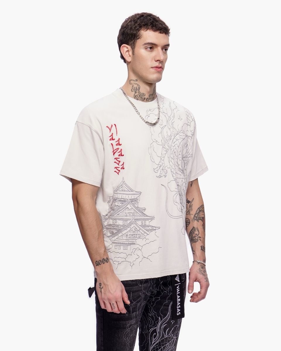 Valabasas | Mist Temple Tee - Washed White