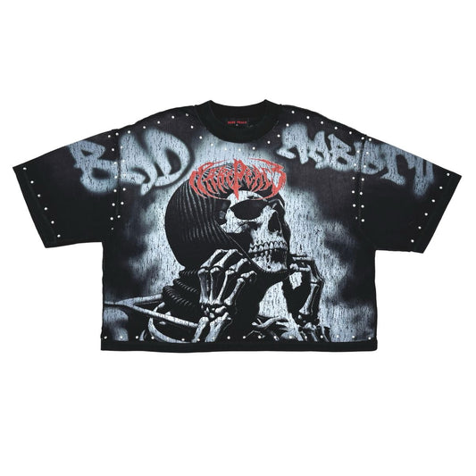 Rare Peace | Washed Heavy Cropped Tee - Black