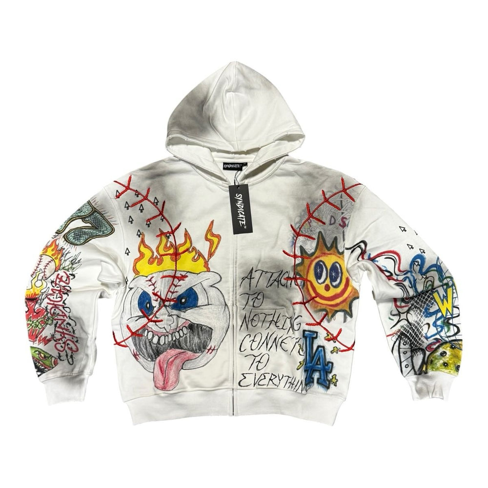 The Syndicate | Attached Hoodie - White
