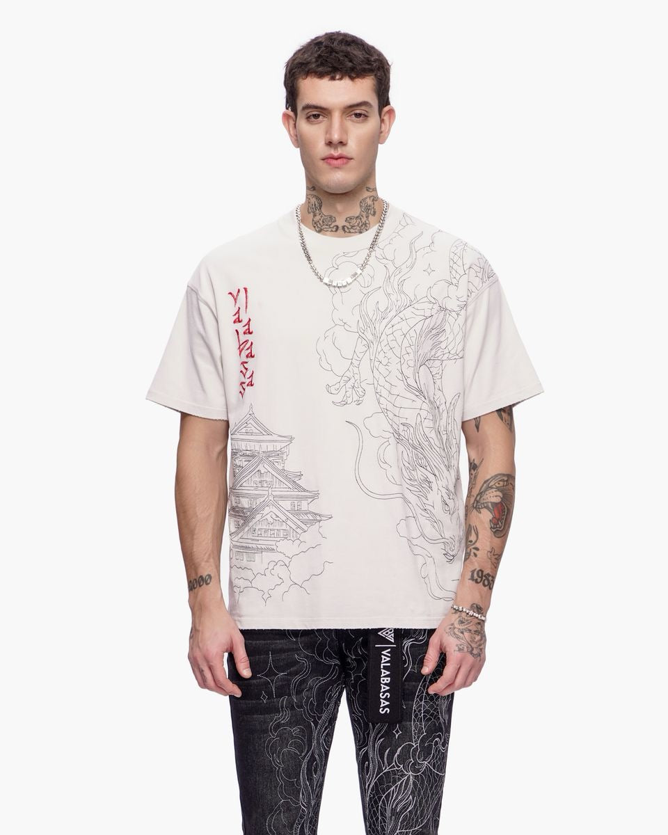 Valabasas | Mist Temple Tee - Washed White