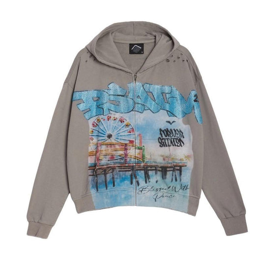 Forever Situated | Ferris Wheel Hoodie - Grey