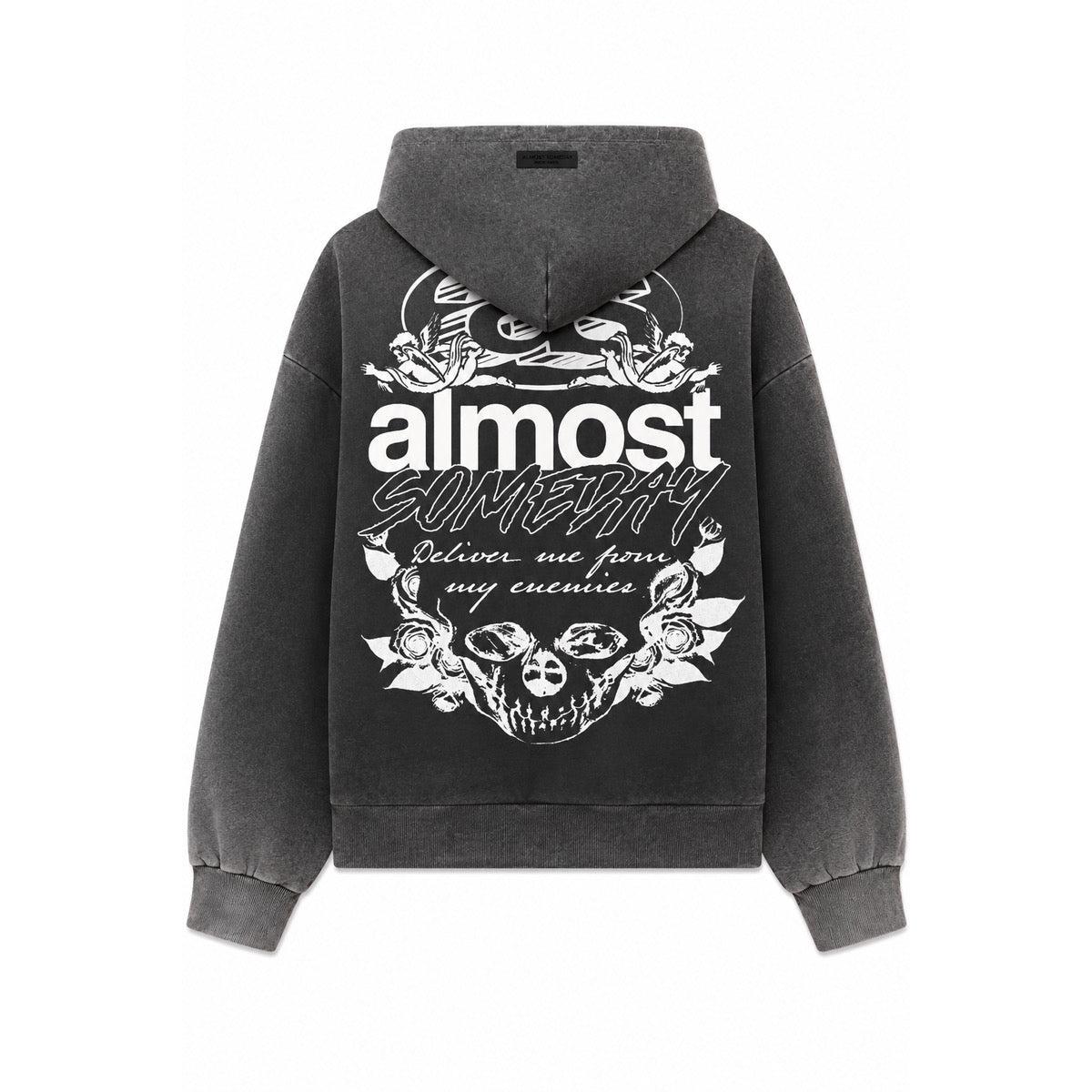 Almost Someday | Enemies Zip Up Hoodie - Black Wash